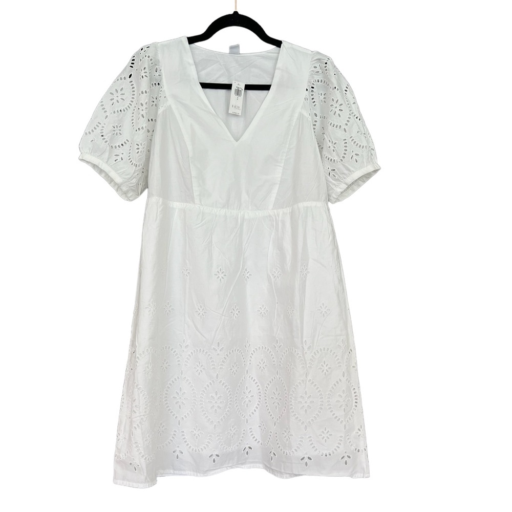 Old Navy White Eyelet V-Neck Dress